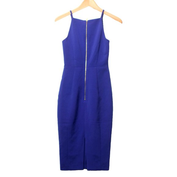 H&M ROYAL BLUE MIDI BODYCON COCKTAIL DRESS - Picture 2 of 6
